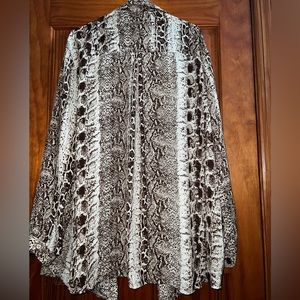 Snake Skin Print Button Down Oversized Shirt